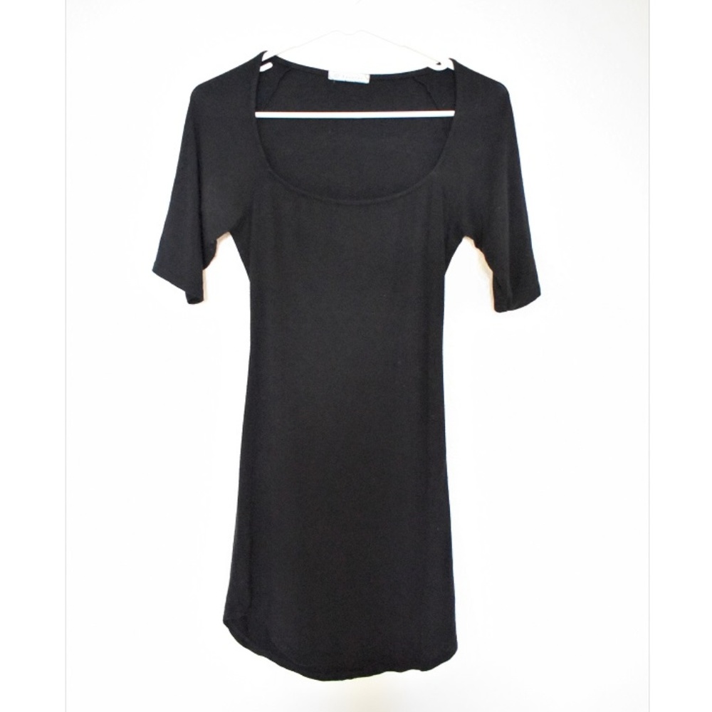 Black Slit Back Bodycon Dress